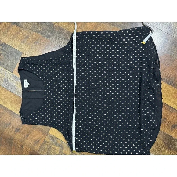 J. Crew Peplum Top Black/gold Back Tank Flowy Size Large - Picture 6 of 6